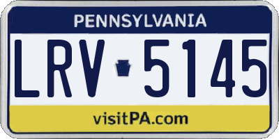 PA license plate LRV5145