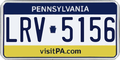 PA license plate LRV5156