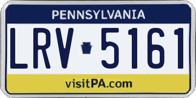PA license plate LRV5161