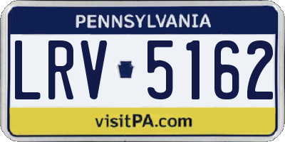 PA license plate LRV5162