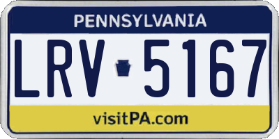 PA license plate LRV5167