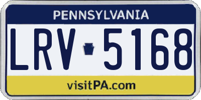 PA license plate LRV5168