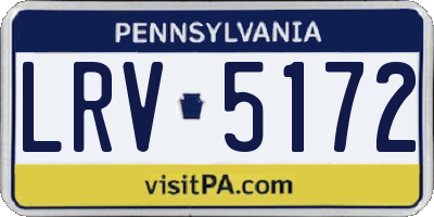 PA license plate LRV5172