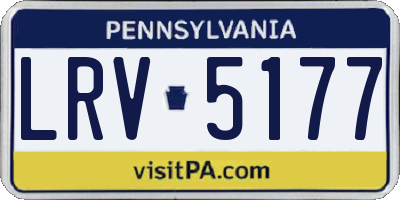 PA license plate LRV5177