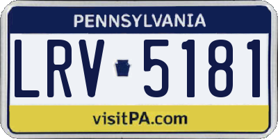 PA license plate LRV5181