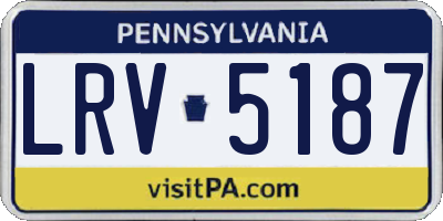 PA license plate LRV5187