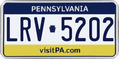 PA license plate LRV5202