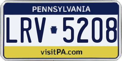 PA license plate LRV5208