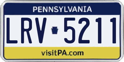 PA license plate LRV5211