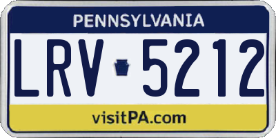 PA license plate LRV5212