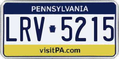 PA license plate LRV5215