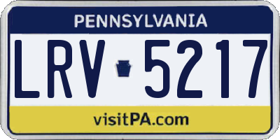 PA license plate LRV5217