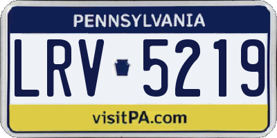 PA license plate LRV5219