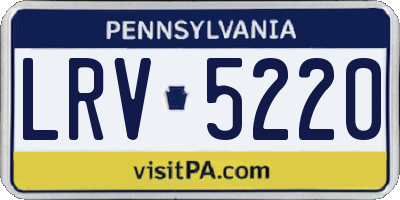 PA license plate LRV5220