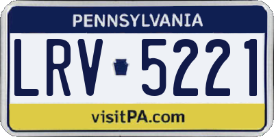 PA license plate LRV5221