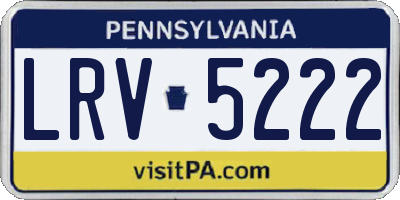 PA license plate LRV5222