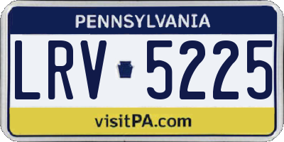 PA license plate LRV5225