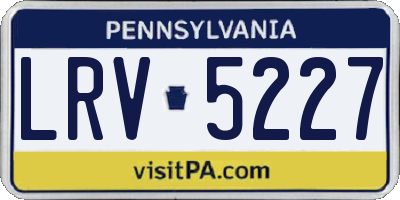 PA license plate LRV5227