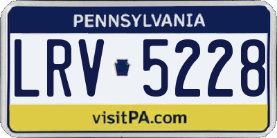 PA license plate LRV5228