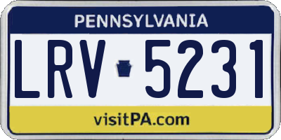 PA license plate LRV5231
