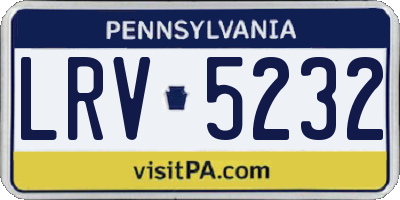 PA license plate LRV5232