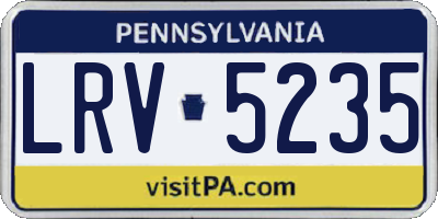 PA license plate LRV5235