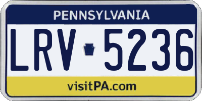 PA license plate LRV5236