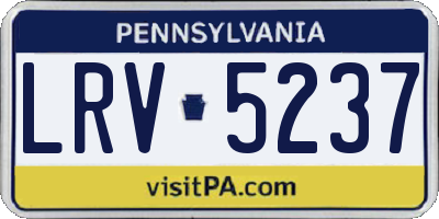 PA license plate LRV5237