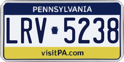 PA license plate LRV5238
