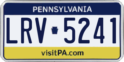 PA license plate LRV5241