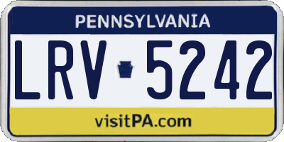 PA license plate LRV5242