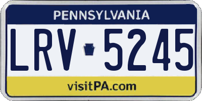 PA license plate LRV5245