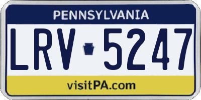PA license plate LRV5247