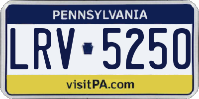 PA license plate LRV5250