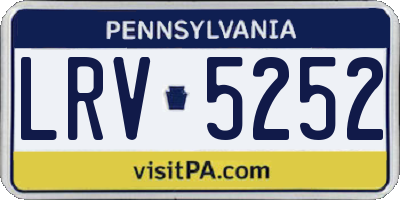 PA license plate LRV5252