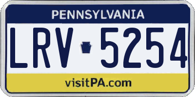 PA license plate LRV5254