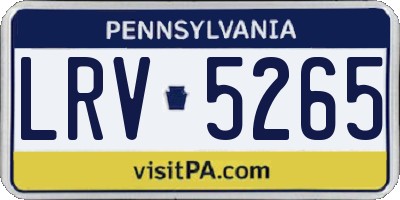 PA license plate LRV5265
