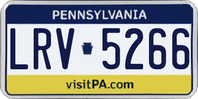 PA license plate LRV5266