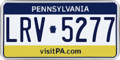 PA license plate LRV5277
