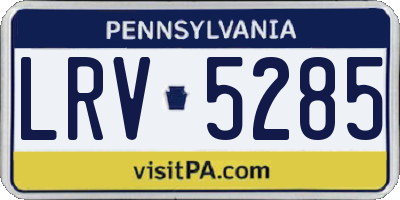 PA license plate LRV5285