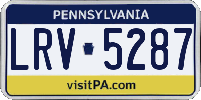 PA license plate LRV5287