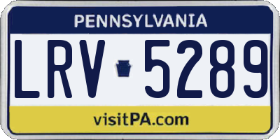 PA license plate LRV5289