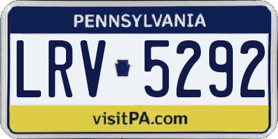 PA license plate LRV5292