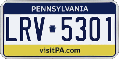 PA license plate LRV5301