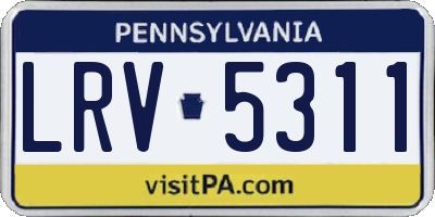PA license plate LRV5311
