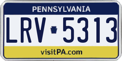 PA license plate LRV5313