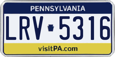 PA license plate LRV5316