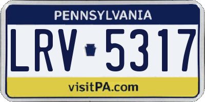 PA license plate LRV5317