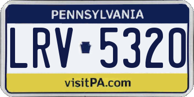 PA license plate LRV5320