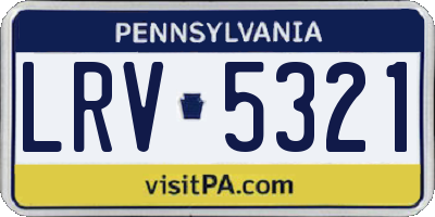 PA license plate LRV5321